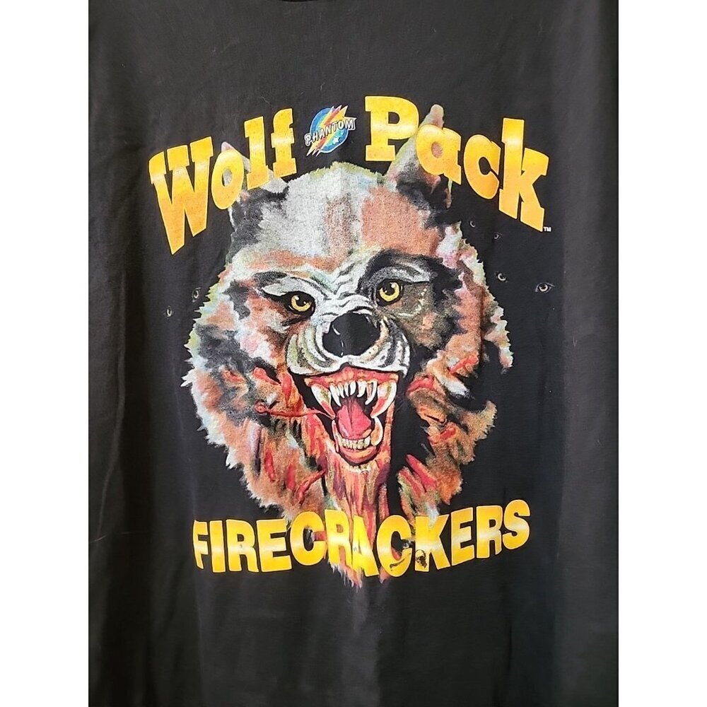 vintage 90's single stitch Wolf Pack‎ Firecrackers t-shirt 2XL graphic CR50 Nice